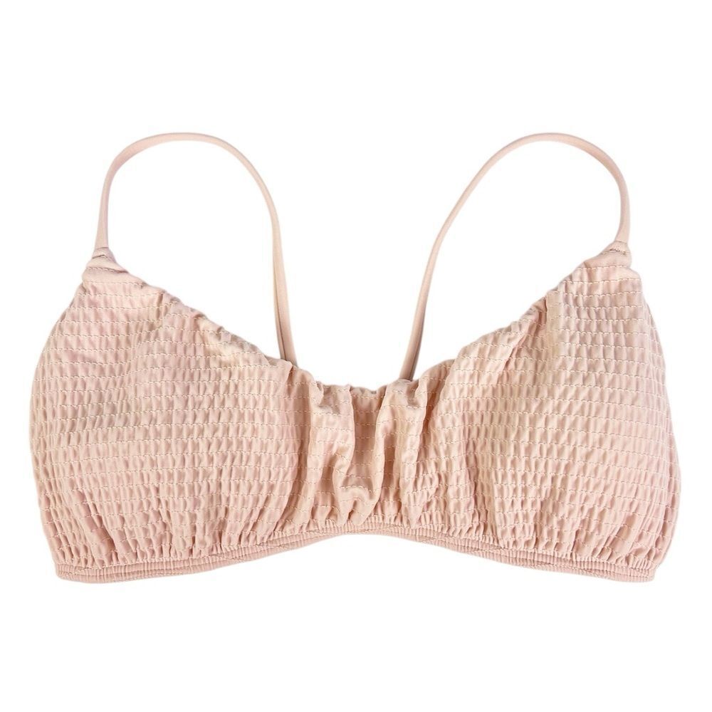 Hollister Light Pink Smocked Bikini Top Cross Back Size Small